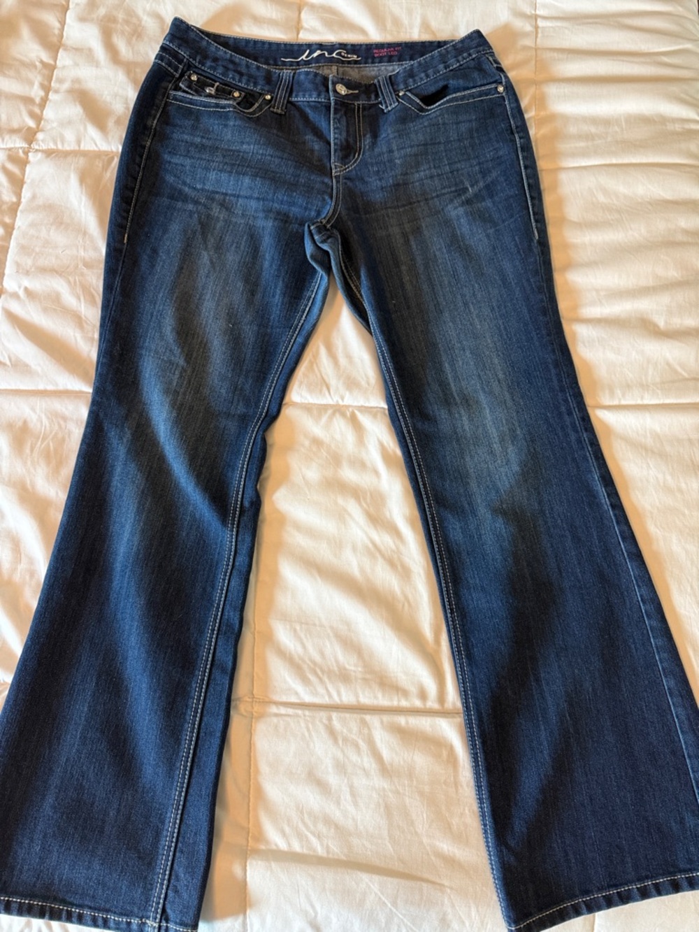 INC International Concepts Dark Blue Flare Jeans — Women's Wide Leg